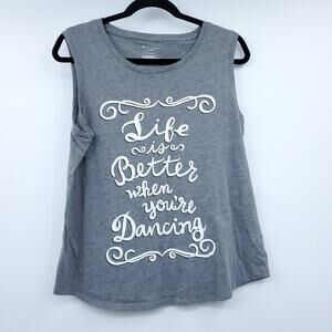 Tek Gear Life is Better When You're Dancing Graphic Tank Top Large